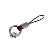 YIZITU Llavero de piel sintética con correa de muñeca ajustable, soporte moderno para organizar llaves de coche, rosso, Silver