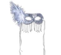 YIZITU Máscara de ojos con lentejuelas con cadena para bailes de máscaras, carnaval, fiesta de boda