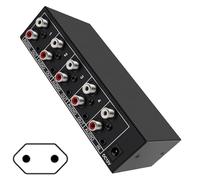 YIZITU Metal Resistente 1 Entrada 4 Salidas 3 5 Mm Auxs+AV L/R Divisor De Sonido Admite Conexión Multidispositivo Simultánea Caja Divisor De Caja De Conmutadores