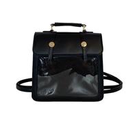 YIZITU Mochila cruzada de inspiración japonesa elegante Itabag PU para mujer, para el trabajo y la escuela, mochila casual, Black, One Size