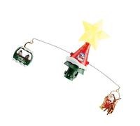 YIZITU Motorized Christmas Santa Flying Bobsled Decoration with Modifiable Heart Efficient LED Radiances 9.8ft Cable Encompassed Musical Train Toy For Kids