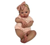 YIZITU Muñeca realista de silicona de 19 pulgadas, cuerpo completo, piel blanca, muñeca para niño con ropa de bebé