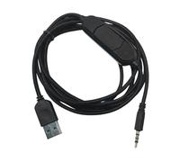 YIZITU Nylons Braid Headphone Auxes Cable Featuring USB Sound Card Technology and Instants Mics Mute Functionality Noise Cancelling Microphones Auxes Cord