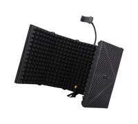 YIZITU Parabrisas de micrófono insonorizado con 5 puertas plegable para mejorar la absorción de sonido auditivo, reflector de sonido plegable