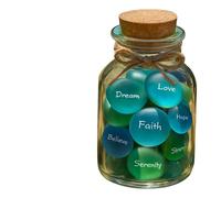 YIZITU Piedra De Mar Esmerilada Suave En Frasco con Corcho con Palabra Motivacional para Reflexiones Diarias Meditaciones Decoraciones Aliento Coraje Piedra Paz