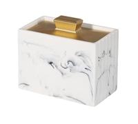 YIZITU Recipiente decorativo de resina para palillos de dientes con cubierta segura para restaurantes y hoteles, caja de almacenamiento de hisopos de algodón, caja decorativa de resina con tapa