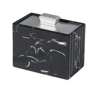 YIZITU Recipiente decorativo de resina para palillos de dientes con cubierta segura para restaurantes y hoteles, caja de almacenamiento de hisopos de algodón, caja decorativa de resina con tapa