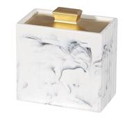 YIZITU Recipiente decorativo de resina para palillos de dientes con cubierta segura para restaurantes y hoteles, caja de almacenamiento de hisopos de algodón, caja decorativa de resina con tapa