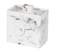 YIZITU Recipiente decorativo de resina para palillos de dientes con cubierta segura para restaurantes y hoteles, caja de almacenamiento de hisopos de algodón, caja decorativa de resina con tapa