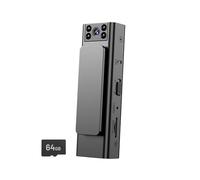 YIZITU Rotatable Night View Body Camera 1080P Video Recording 32GB Storage 1100mAh Rechargeable Battery with Clip On Wearable Design Chest Mount Camera