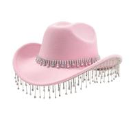 YIZITU Sombrero de vaquero de vacaciones con borlas, discoteca, sorpresa, sombrero de vaquera, para carnaval, festival de música, fiesta de discoteca