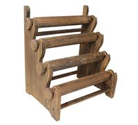 YIZITU Soporte de madera de 4 niveles extraíble para relojes y collares, soporte de escritorio vintage para joyas