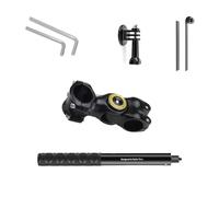 YIZITU Soporte de montaje para manillar de bicicleta y motocicleta para cámara de acción, soporte de aluminio con perspectiva de tercera persona