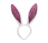 YIZITU Sweet Girls - Aro de pelo para fiesta de Pascua, orejas largas con lentejuelas brillantes, diadema de baile de máscaras