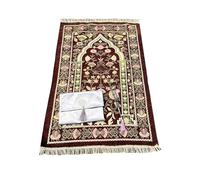 YIZITU Tapete de oración suave y cómodo con cuentas para oraciones diarias para el hogar o la mezquita, antideslizante, alfombra Namaz
