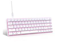 YIZITU Teclado mecánico al 60 por ciento con dos inyecciones de color con retroiluminación de 68 teclas, interruptores táctiles, teclado USB pequeño