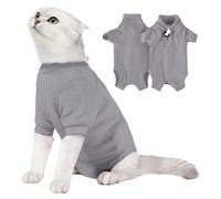 YIZITU Traje de recuperación suave para gatos después de cirugías, cómodo, transpirable, evita lamer el proceso de aceleración para gatos pequeños, traje protector