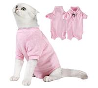 YIZITU Traje de recuperación suave para gatos después de cirugías, cómodo, transpirable, evita lamer el proceso de aceleración para gatos pequeños, traje protector