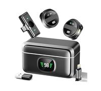 YIZITU Transportable Radio Attach MICR Double Attractive Transmitters Charging Case DSP Noise Suppression 20 20KHz Frequency Response Phone Compatible Noise Suppression Radio Pickup