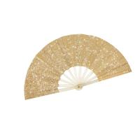 YIZITU Ventilador de mano plegable con purpurina, accesorios para práctica de baile o eventos culturales, diseño fácil de llevar, ventilador plegable brillante para bailar