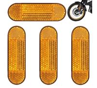 YIZWINS 4 PCS 96 x 24 mm Catadioptrico Moto, Reflector Trasero de Bicicleta, Reflector Rectangular Amarillo, Etiqueta Engomada del Reflector Trasero, Etiqueta Engomada del Reflector de La Motocicleta