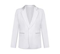 YiZYiF Blazer para Niño Chaqueta de Traje Chaqueta Abrigo Ocasión Ropa para Boda Manga Larga Cumpleaños Fiesta Desfile Blanco 11-12 años