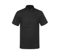 YiZYiF Chaqueta Cocina Unisex Hostelería Chaquetilla Cocinero Ropa De Chef Manga Corta Uniforme De Chef Negro M