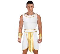YiZYiF Disfraz de Faraón Egipcio de Ramses para Hombre Disfraz Disfraz de Príncipe Egipcio Disfraz Antiguo para Halloween Carnaval Blanco 3XL