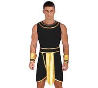 YiZYiF Disfraz de Faraón Egipcio de Ramses para Hombre Disfraz Disfraz de Príncipe Egipcio Disfraz Antiguo para Halloween Carnaval Negro XXL
