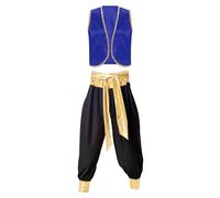 YiZYiF Disfraz De Príncipe árabe Para Hombre De Dos Piezas De Disfraces Orientales De Disfraces árabes Temas De Fiesta De Carnaval azul real y negro L