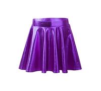 YiZYiF Falda Niñas Minifalda Metálica Brillante Falda Plisada Colegiala Falda A-Line Skater Falda Plisada Falda Ballet Dance Falda Deportiva Morado 9-10 años