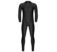 YiZYiF Maillot Completo Gimnasia Hombres Body Entero Manga Larga Mono Ciclismo Danza Natación Bodysuit Leotardo Ballet Disfraz Segunda Piel Ropa Deportivo Negro M