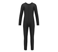 YiZYiF Maillot Largo Body Completo para Niñas Maillot Gimnasia Rítmica Manga Larga Body Entero Mono Danza Yoga Leotardo Ballet Traje Bailarina 5-12 Años Negro 13-14 años