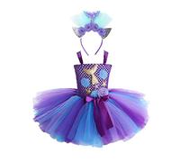YiZYiF Vestido Tutú Princesa Sirena Niñas Disfraz Sirenita Bebés Niñas Vestido Cumpleaños Traje Lindo Fiesta Carnaval Día de Niños Actuación 2-12 Años Morado C 4-5 Años