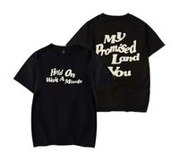 YIZZZFA Josiah Queen My Promised Land 2025 Camiseta De Manga Corta, Unisex T-Shirt, Cuello Redondo Informal, Estampado, Alla Moda Da Strada Gift,Negro,XL
