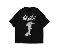 YIZZZFA Keshi Requiem Camiseta De Manga Corta, Unisex T-Shirt, Cuello Redondo Informal, Estampado, Alla Moda Da Strada Gift,Negro,S