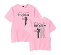 YIZZZFA Keshi Requiem Tour 2025 Camiseta De Manga Corta, Unisex T-Shirt, Cuello Redondo Informal, Estampado, Alla Moda Da Strada Gift,Rosado,XS