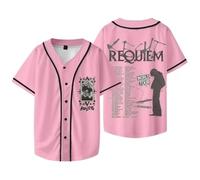 YIZZZFA Keshi Requiem Tour 2025 Camiseta De Manga Corta, Unisex T-Shirt, Cuello Redondo Informal, Estampado, Alla Moda Da Strada Gift,Rosado,L