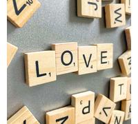 YJ PREMIUMS 100 piezas de azulejos magnéticos de madera, grandes y cuadrados, letras del alfabeto, piezas magnéticas para nevera, refrigerador, pared, divertido aprendizaje, tablero de juego