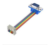 YJCEBGPED Cable plano FC-10/16/26/40 a DIDC DB9/15/25/37 Pin, paso de 2,54mm, Cable plano macho a hembra, Cable conector RS232 COM(2m,DB9 Male)