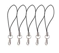 Yjcnelcr 5 cordones para USB Drive auriculares, llavero, correa de nailon antipérdida, correa negra, cordón antipérdida