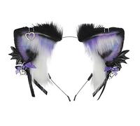 Yjcnelcr Accesorios góticos de cosplay, disfraz de fiesta, diadema morada y negra, diadema de animación para baile de máscaras, diademas de anime para hombres