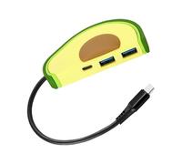 Yjcnelcr Adaptador de carga de escritorio tipo C macho a 2 USB 3.0 + tipo C hembra, multipuertos, carga rápida, enchufe de viaje para teléfono