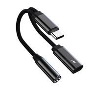 Yjcnelcr Adaptador USB C a auriculares de 3,5 mm y cargador USB C a 3,5 mm para teléfono 16/15 S25 A15 A55 Smartphone
