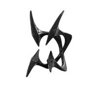 Yjcnelcr Anillos de metal negro irregulares de doble cabeza puntiagudos delicados anillos abiertos de aleación con picos distintivos