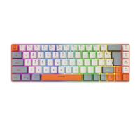 Yjcnelcr ARGB Backlits Teclado para juegos de 68 teclas, teclado ergonómico de cable USB con cable USB C desmontable para PC