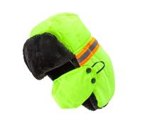 Yjcnelcr Cómodo sombrero reflectante de invierno para actividades nocturnas al aire libre, clima frío, resistente al viento, forro de felpa, verde fluorescente, Talla única