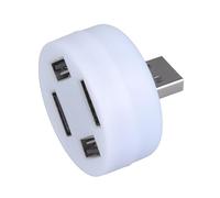 Yjcnelcr Concentradores USB macho a hembra de 4 puertos para cargar solo con luz LED para carga de coche