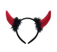 Yjcnelcr Diadema de cuernos de Halloween con purpurina, aro de cuerno para cosplay, accesorios para fotos, accesorio para el cabello para Halloween, Navidad, decoración de diablo, maquillaje de diablo