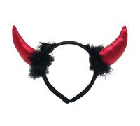 Yjcnelcr Diadema de cuernos de Halloween con purpurina, aro de cuerno para cosplay, accesorios para fotos, accesorio para el cabello para Halloween, Navidad, decoración de diablo, maquillaje de diablo